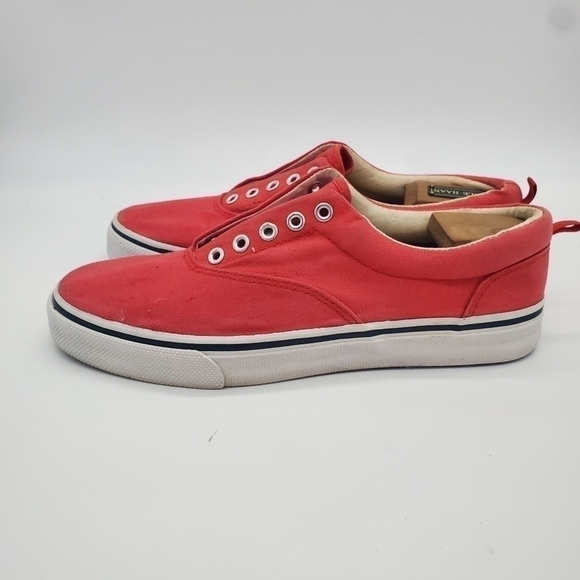 OP Ocean Pacific Mens Canvas Shoes Sneakers Size 9 Red White - Picture 1 of 13